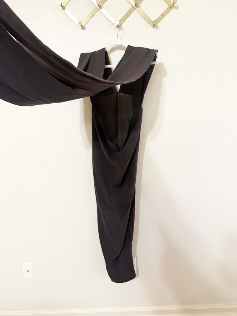 Paloma Wool Alberch Strapless Wool Blend Chocolate Brown Dress w/ Attached Scarf - Picture 7 of 12